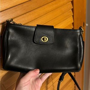 Vintage Coach Leather Crossbody Black Demi
Turnlock Bag